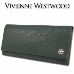 ヴィヴィアンウエストウッド Vivienne Westwood 牛革 ワックスドレザー 長財布 メンズ グリーン 新品 正規品