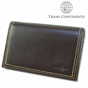 トランスコンチネンツ TRANS CONTINENTS 牛革 名刺入れ カードケース メンズ ブラウン 茶 正規品 展示品