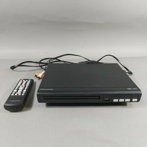 9873■同梱NG GREEN HOUSE グリーンハウス DVDプレーヤー GH-DVP1F-BK/ブラック/通電確認済み 電化製品 リモコン付き