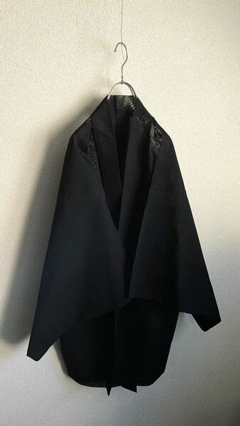 送料無料即決◆ シンプルな雰囲気◆レディース透け羽織り　ブラック　和装　和服　和モード　BK 無地　ジャケット　和mode 黒　BK 