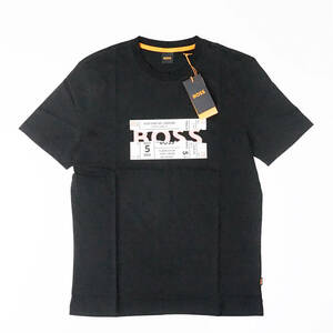  new goods regular goods HUGO BOSS Hugo Boss men's short sleeves ticket Contrast Logo T-shirt large . sho flat black 2XL