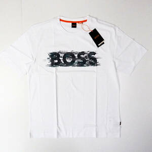  new goods regular goods HUGO BOSS Hugo Boss men's short sleeves Contrast shadow Logo T-shirt large . sho flat white 2XL