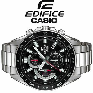 カシオ逆輸入EDIFICEエディフィス欧米モデル精悍ブラック 100m防水 クロノグラフ 腕時計 未使用 CASIO メンズ 本物