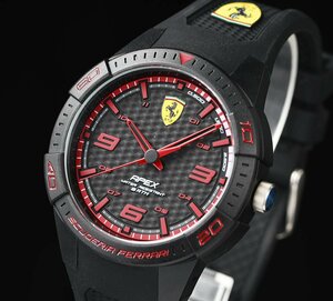 新品 フェラーリ公式 ブラック＆レッド 軽量モデル 30m防水 スクーデリア SCUDELIA FERRARI 腕時計 MOVADO メンズ 未使用