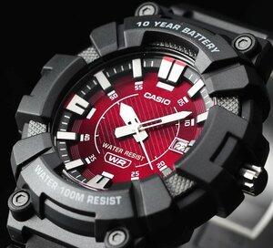 新品 逆輸入カシオ 最新作 10年電池搭載 軽さ50g 100m防水 ワインレッドメタリック 腕時計 未使用 CASIO メンズ 激レア日本未発売