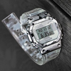 新品 G-SHOCK 迷彩＆透明クリアスケルトン　金属ベゼル 逆輸入 G-SHOCK 20気圧防水 CASIO メンズ 腕時計 Gショック 構造耐衝撃構