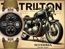 【定価21万】CTスクーデリア SCUDELIA CAFE RACER高級イタリアブランド デュアルタイム 激レア日本未発売 新品メンズ 腕時計 スイス製_画像8