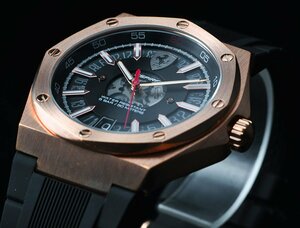新品 公式フェラーリ GOLDスケルトン メーカー完売 入手不可能 50m防水 スクーデリア SCUDELIA FERRARI 腕時計 MOVADO メンズ 未使用