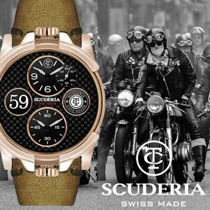【定価21万】CTスクーデリア SCUDELIA CAFE RACER高級イタリアブランド デュアルタイム 激レア日本未発売 新品メンズ 腕時計 スイス製