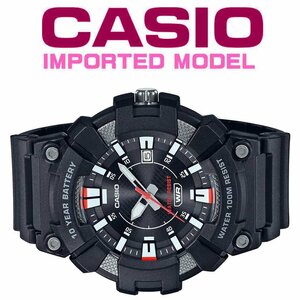 新品 逆輸入カシオ 最新作10年電池搭載100m防水 精悍ガンメタリック 全身黒塗 軽量タイプ 腕時計 未使用 CASIO メンズ 激レア日本未発売