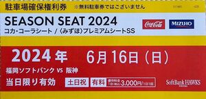 6/16みずほペイペイドーム駐車場確保権利券