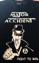 Major Accident メジャーアクシデント Tシャツ 黒 タグなし サイズ不明 未着用品 UK 80s HARDCORE PUNK ハードコアパンク THE ADICTS_画像2