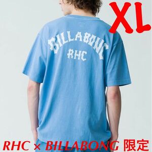 RHC × BILLABONG Logo Tee【XLサイズ】ロゴティー 半袖 Tシャツ ブルー アーチロゴ ビラボン ロンハーマン 別注 ポケットT【新品未着用】