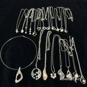 1000円〜　大量　まとめ　美品　MIKIMOTO ミキモト　TASAKI タサキ　田崎　真珠　パール　ネックレス　20点セット　SILVER シルバー