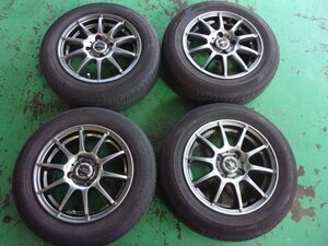 送料無料【A-TECH】SCHNEIDE☆パッソ、ブーン、マーチ、ソリオ他♪5.5J×14+38　PCD100-4穴☆165/70Ｒ14[中古]4本セット