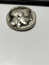 古代ギリシャ アッティカ アテネ ドラクマ銀貨 ふくろう レプリカコイン　古銭 アンティークコイン_画像3