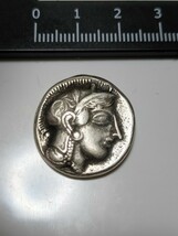 古代ギリシャ アッティカ アテネ ドラクマ銀貨 ふくろう レプリカコイン　古銭 アンティークコイン_画像2