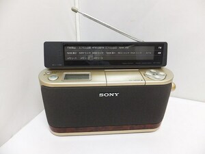 現状品・ジャンク扱い SONY ソニー FM/AM PLLシンセサイザーポータブルラジオ ICF-A101 / カード(14枚)・イヤホンあり 電源コード無し