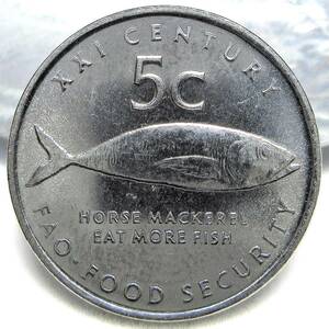 ナミビア 5セント 2000年 FAO 20.05mm 3.10g