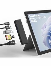 サーフェスプロ9 ハブ 4K HDMI + USB C Thunderbolt 4 + USB 3.0*2 + SD/TF(Micro SD) カードリーダーMicrosoft Surface Pro 9/X専用ドック_画像1