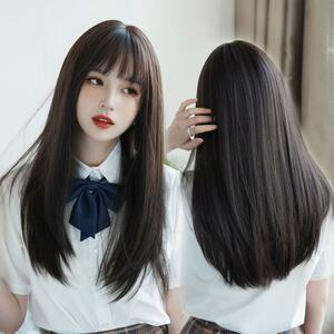  wig long strut natural black black Korea wig 