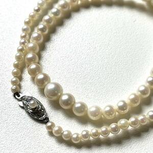 あこや真珠 7.5-3.4㎜ グラデーションネックレス 43㎝ シルバー刻印necklace accessory jewelry pearl パール 本真珠ネックレス silver