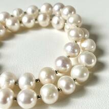 本真珠 大粒 パール SILVER刻印 ネックレス9.6-10.2mm 43cm pearl 大珠 necklace accessory ジュエリー パール_画像3
