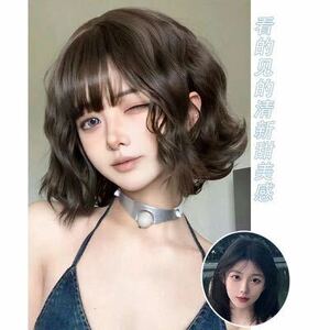  full wig wig nature Karl medical care for medium Bob wave wig cosplay natural heat-resisting 