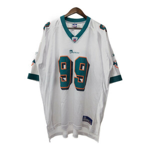 Reebok リーボック NHL マイアミ・ドルフィンズ ゲームシャツ プロチーム アメフト ホワイト (メンズ 2XL) 中古 古着 Q5356