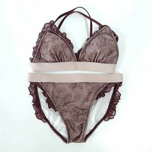 [ used ] Sherry mona triangle race bikini swimsuit chu-ru race wire less cheriemona S plum pink 80645516 lady's 