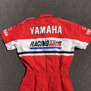 YAMAHA ヤマハ　メカニックスーツ半袖　レーシング　つなぎ　ツナギ　モートレース　作業着 半袖 作業服 オールインワン LL