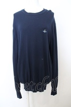 【USED】Vivienne Westwood MAN / オーブ刺繍ニットトップス XL ネイビー 【中古】 O-23-11-26-020-to-YM-ZY_画像1