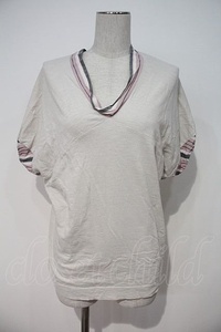 【USED】Vivienne Westwood / ストライプ切リ替エ半袖カットソー 2 アイボリーＸピンク 【中古】 I-24-04-20-021-to-HD-ZI