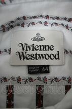 【USED】Vivienne Westwood MAN / オーブ刺繍花ストライプシャツ 44 ホワイト 【中古】 Y-24-05-01-037-bl-SZ-ZY_画像4