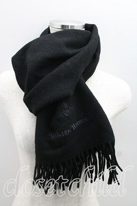 [USED]Vivienne Westwood / Logo вышивка muffler Vivienne Westwood Vivian чёрный [ б/у ] H-24-05-19-026-gd-OD-ZH