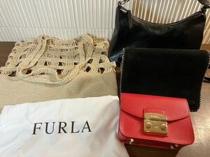 A/1237 сумка 4. суммировать ZARA Zara FURLA Furla сумка на плечо черный красный 