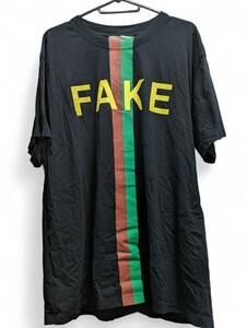 GUCCI FAKE NOT Tシャツ ブラック サイズS オーバーサイズ ユニセックス イタリア製 /1円〜
