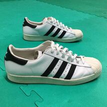 大きいサイズ adidas SUPER STAR 80s US12 金ベロ G61070 white black USED アディダス スーパースター 30cm アメカジ 古着 スニーカー_画像5