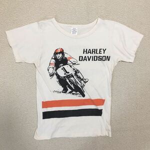 送料込 AMERICANWEAR GMBH ハーレーダビッドソン プリントT Sサイズほど USED HARLEY DAVIDSON 半袖 Tシャツ アメカジ 古着 