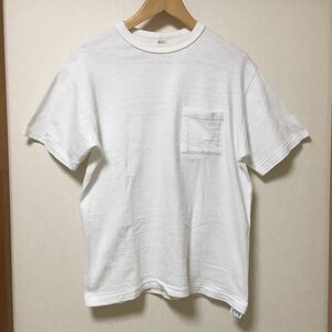送料込 日本製 ウエアハウス ポケット付き Tシャツ Lサイズ white USED warehouse ポケT 無地 白 半袖 アメカジ 古着 made in JAPAN