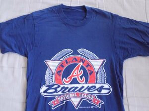 USA古着 90s VINTAGE S/S 半袖 USED Tシャツ MLB ATLANTA Braves アトランタブレーブス 80s ペーパータグ USA アメリカ古着