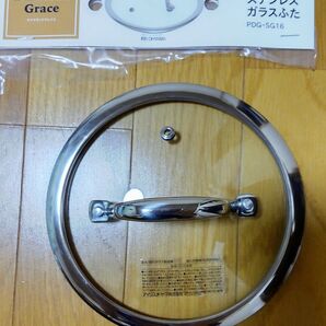 ダイヤモンドグレイス ステンレスガラスふた16cm PDG-SG16 アイリスオーヤマ