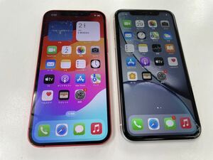 動作OK ヒビ割れジャンク 2台セット◆SIMフリー iPhone12 128GB/iPhone XR 64GB 初期化済 本体◆訳あり 送料無料