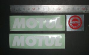 MOTUL 110 мм вытащенный знак стикер белый 2 листов +MOTUL OIL Use only 1 листов /mochu-ru