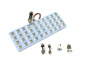 送料無料可 車用 汎用 40LED LEDルームランプ センター フロント T10 T28 T31 BA9S 端子付 ソケット 配線付き LED ホワイト 基盤【保証6】