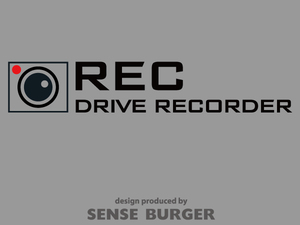●REC ドラレコ ドライブサイン REC DRIVE RECORDER 録画中 撮影中 ドライブレコーダー ステッカー シール 車貼付け 監視 防犯 黒 ブラック