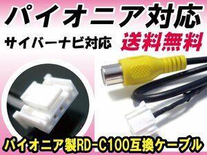 パイオニアRD-C100互換品 カメラ端子変換コネクター バックカメラ用ケーブル サイバーナビ/楽ナビ/楽ナビLite/EV用ナビに適合 白端子