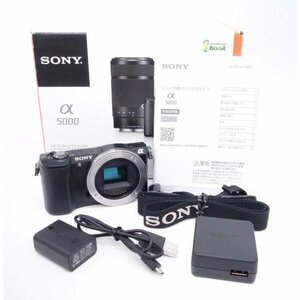 【美品】SONY ソニー α5000 ボディ ミラーレス一眼カメラ ブラック / 元箱・付属品付 【W04147A】