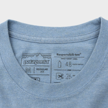 良好 廃版カラー Patagonia パタゴニア M’s P-6 Logo Responsibili Tee Tシャツ レスポンシビリティー ブレイクアップブルー size.M_画像5