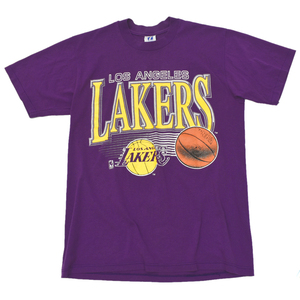 80s usa vintage NBA LOS ANGELES LAKERS ロサンゼルス レイカーズ Tシャツ size.L LOGO7製 オフィシャル 